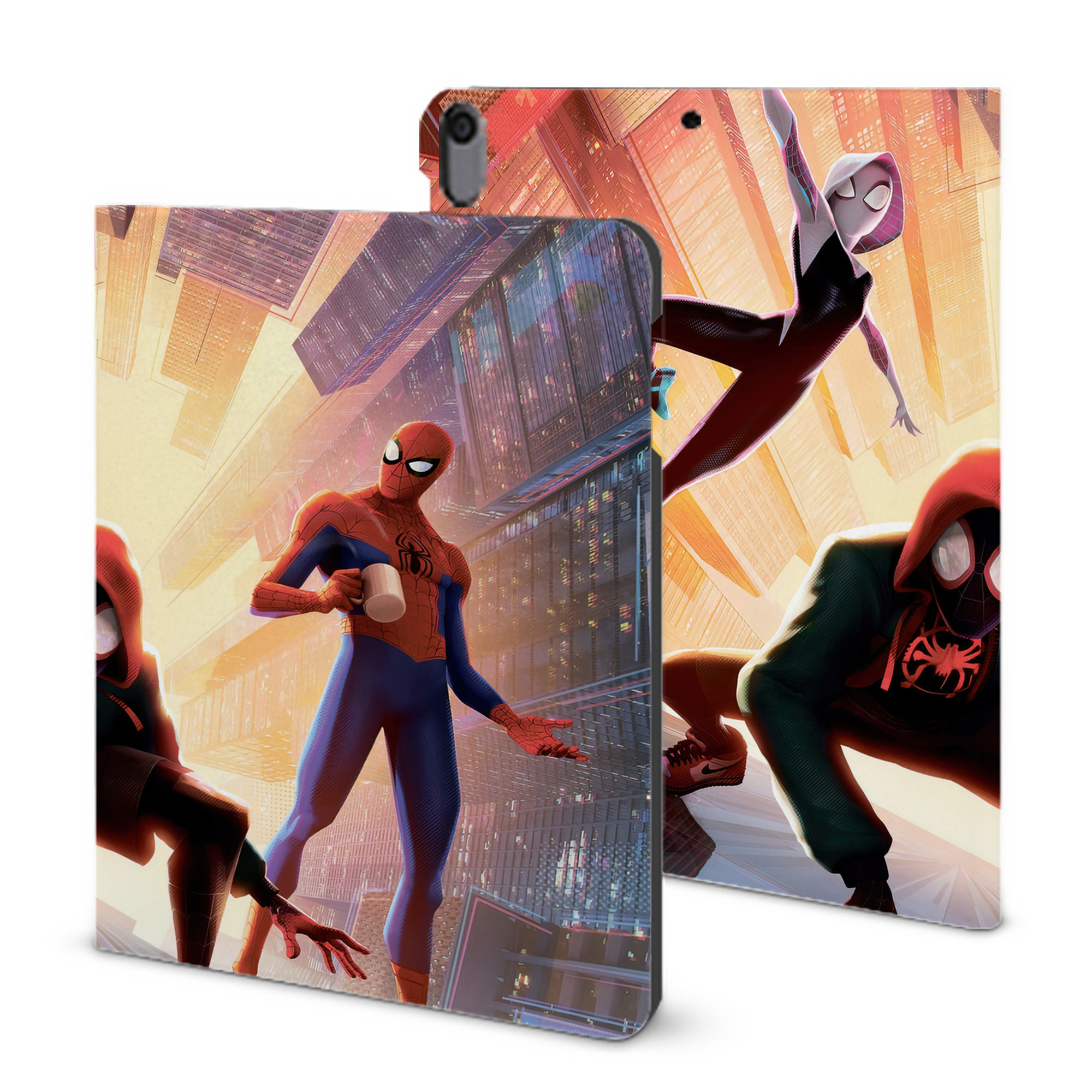 （画像用） Spider Man スパイダーマン IPad ケース ブック型 PUレザー TPU 耐衝撃 軽量 薄型 ペン収納なし 全面保護 IPad 各モデル対応